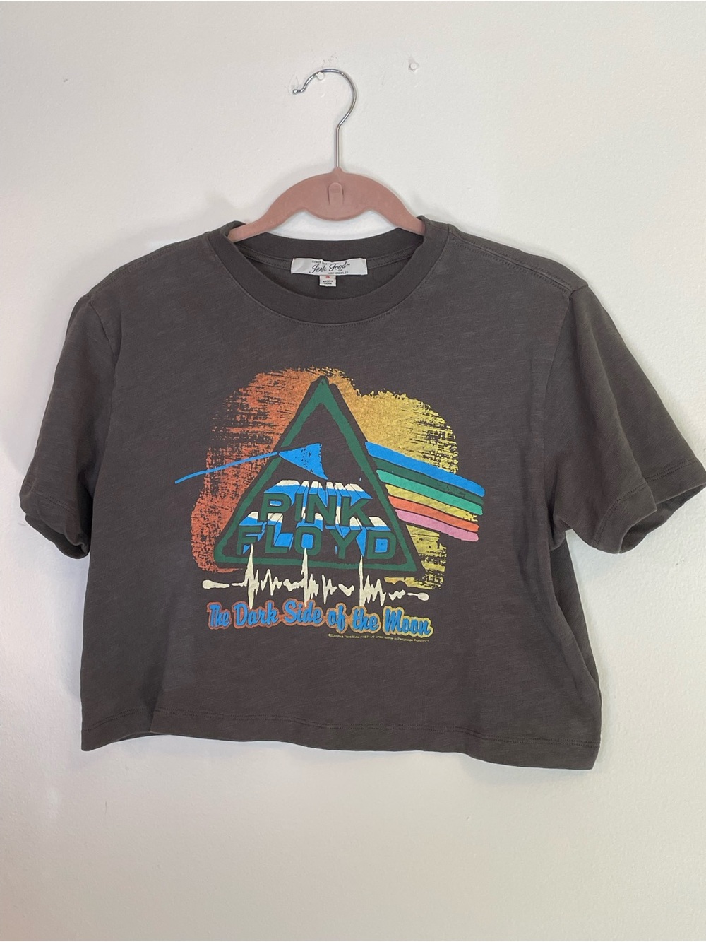 Junk Food Pink Floyd Dark Side of the Moon Cropped Graphic Tee Small